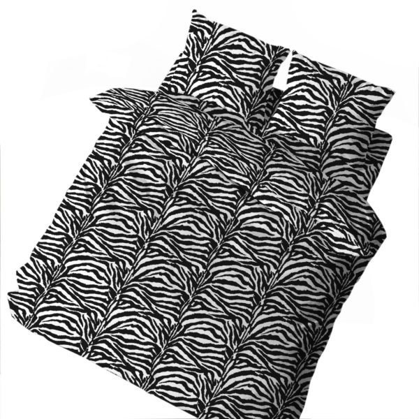 Parure Copripiumino 100% puro cotone matrimoniale mod. Zebra Zebrato