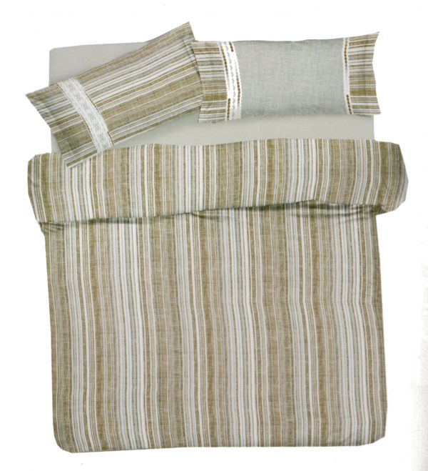 Parure Copripiumino 100% puro cotone una piazza e mezza mod. Charmant chic50 Beige