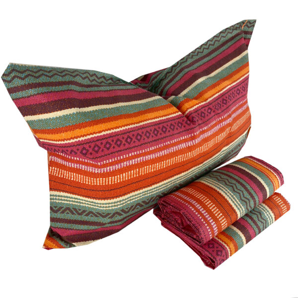 Completo Lenzuola per letto 100% puro Cotone made in Italy una piazza e mezzo Mexico Arancio