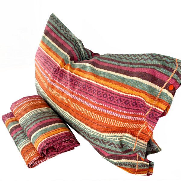 Completo Lenzuola per letto 100% puro Cotone made in Italy una piazza e mezzo Mexico Arancio