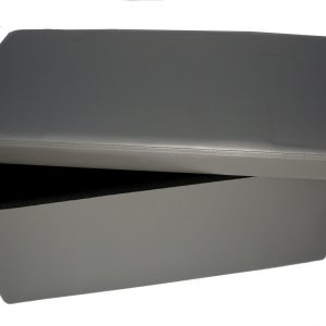 Pouf Contenitore in Ecopelle Cassapanca Pieghevole Imbottito Sgabello Poggiapiedi Grigio