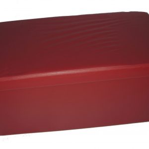 Pouf Contenitore in Ecopelle Cassapanca Pieghevole Imbottito Sgabello Poggiapiedi Rosso Bordo'