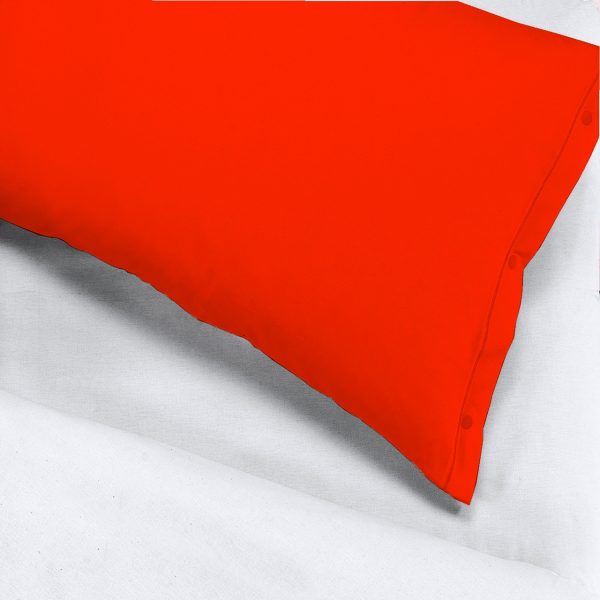 Coppia federe per guanciale 52x83 con bottoncini 100% puro cotone colore Bianco