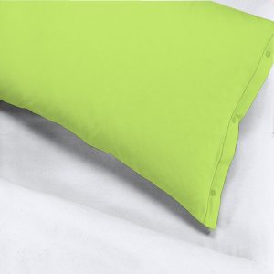 Coppia federe per guanciale 52x83 con bottoncini 100% puro cotone colore Verde