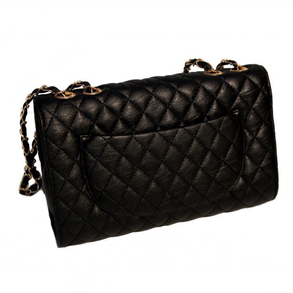 Borsa a spalla, elegante clutch moda con catena dorata mod.61306 Nero