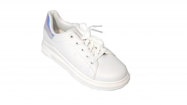 Scarpe Sneakers Donna MOD.7091yb Queen Plateau Basso Argento