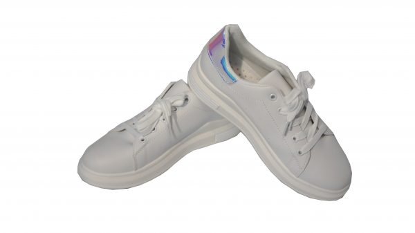 Scarpe Sneakers Donna MOD.7091yb Queen Plateau Basso Argento