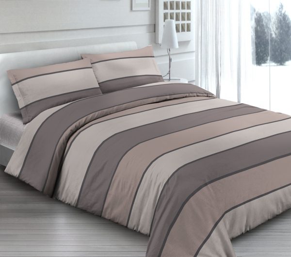 Completo Lenzuola per letto 100% puro Cotone made in Italy matrimoniale Fascia Tortora