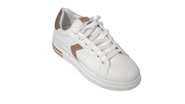 Scarpe Sneakers Donna MOD.5m Oro Queen Plateau Basso