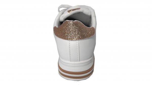 Scarpe Sneakers Donna MOD.5m Oro Queen Plateau Basso