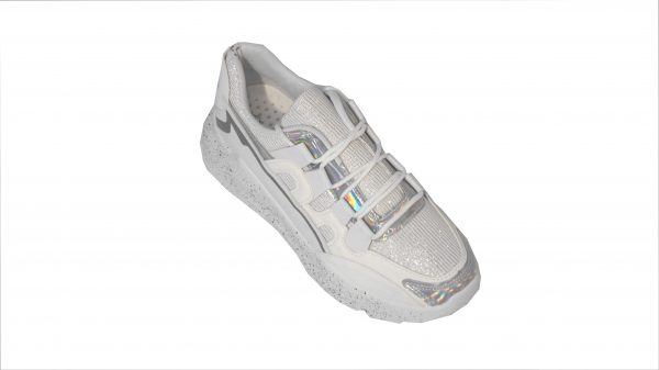 Scarpe Sneakers Donna MOD.31cp Bianco Argento Steve Plateau Alto 6 cm Glitter