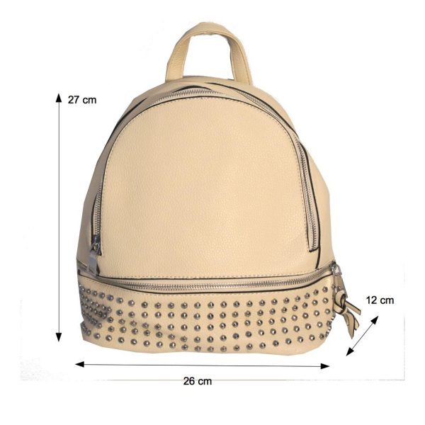 Borsa donna Zaino zainetto borchiato con borchie mod.6409 Panna