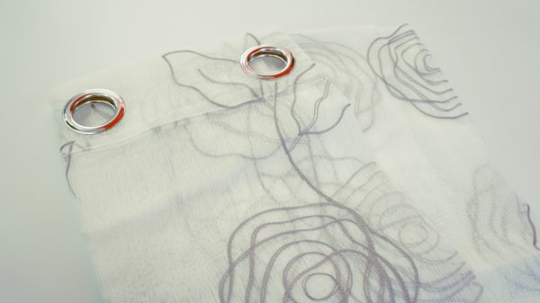 Coppia Tende Tendaggio con Occhielli Tessuto Bianco Ricami  MOD. 3LOC3BAIBAF1