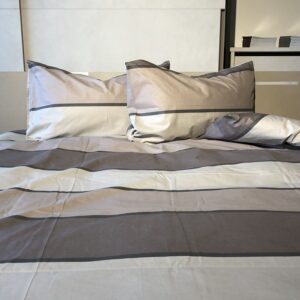 Completo Lenzuola per letto 100% puro Cotone made in Italy matrimoniale Fascia Tortora