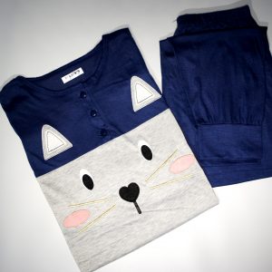 Pigiama Maglia e Pantalone Gatto Miao Dolci Coccole Rosa