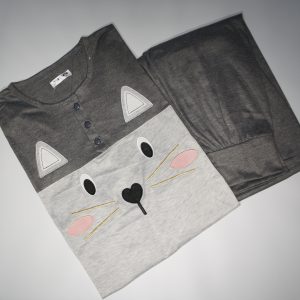 Pigiama Maglia e Pantalone Gatto Miao Dolci Coccole Rosa