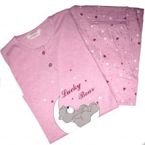 Pigiama Maglia e Pantalone Gatto Miao Dolci Coccole Rosa