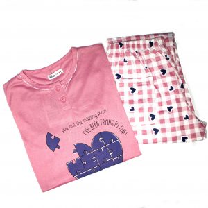 Pigiama Maglia e Pantalone Gatto Miao Dolci Coccole Rosa