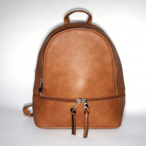 Borsa donna a zainetto, zaino con bretelle e tracolla per uso a borsa mod.371a Marrone