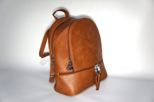 Borsa donna a zainetto, zaino con bretelle e tracolla per uso a borsa mod.371a Marrone