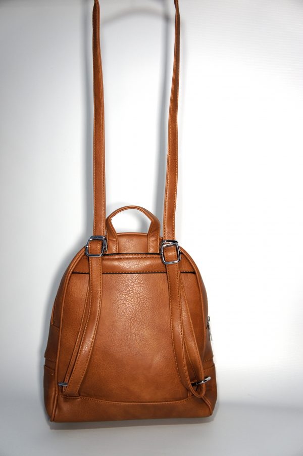 Borsa donna a zainetto, zaino con bretelle e tracolla per uso a borsa mod.371a Marrone