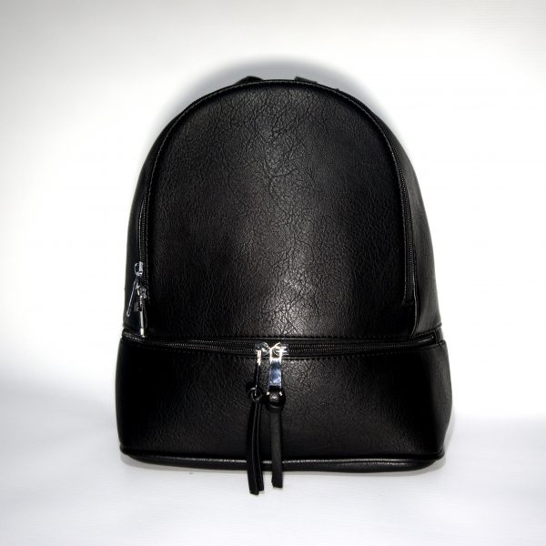 Borsa donna a zainetto, zaino con bretelle e tracolla per uso a borsa mod.371a Nero