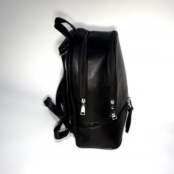 Borsa donna a zainetto, zaino con bretelle e tracolla per uso a borsa mod.371a Nero