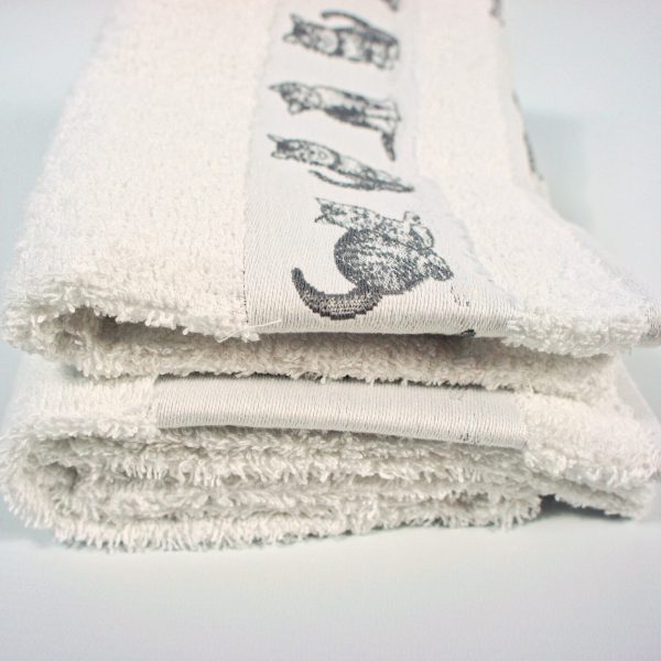 2 Salviette e 2 Ospiti, asciugamani in spugna 100% Cagnolini Bianco made in Italy