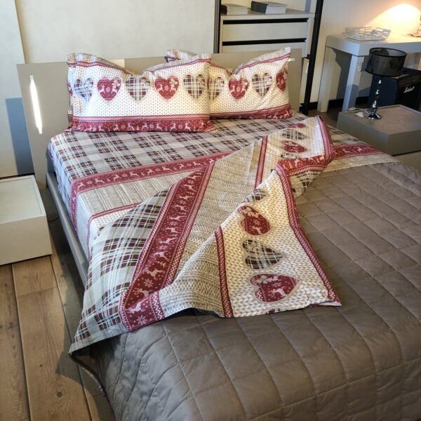Completo Lenzuola per letto 100% puro Cotone made in Italy matrimoniale Valpusteria