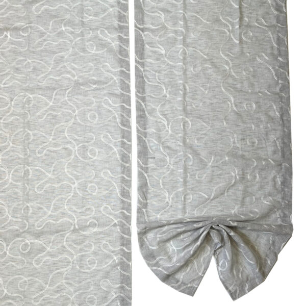 Tende coppia di tende per finestra portafinestra in velo leggero grigio  mod. 1BAILUJ