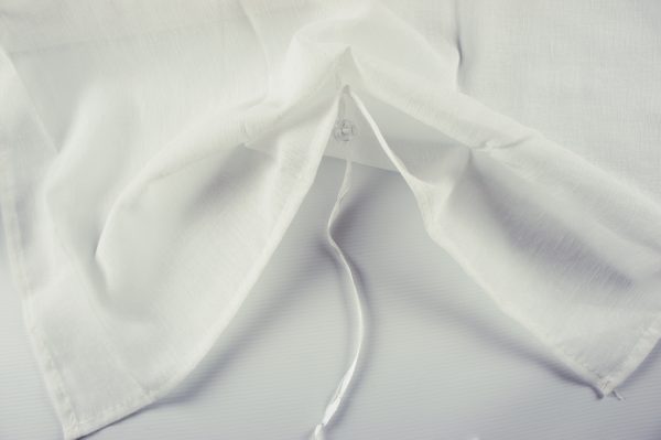 Tende coppia di tende per finestra portafinestra Cuori in velo leggero grigio mod. 1BRETSE