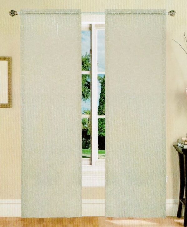 Tende coppia di tende per finestra portafinestra in velo leggero beige mod. 1BALLENIG