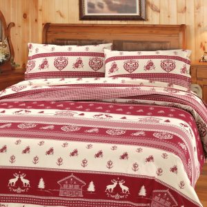 Completo Lenzuola per letto 100%  Flanella di puro Cotone made in Italy matrimoniale Tirolo