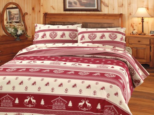 Completo Lenzuola per letto 100%  Flanella di puro Cotone made in Italy matrimoniale Tirolo