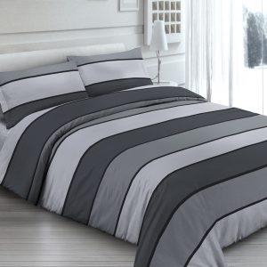 Completo Lenzuola per letto 100% puro Cotone made in Italy matrimoniale Fascia Grigio