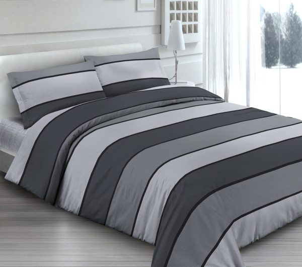 Completo Lenzuola per letto 100% puro Cotone made in Italy matrimoniale Fascia Grigio
