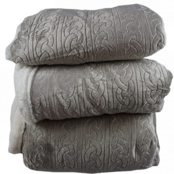 Coperta Plaid pelliccia ecologica Finland Double Face per Divano o Letto Grigio