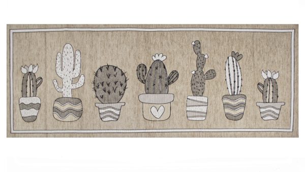 Tappeto passatoia ciniglia lavabile antiscivolo Cactus Beige 57x190