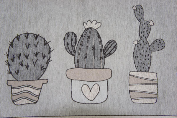 Tappeto passatoia ciniglia lavabile antiscivolo Cactus  Grigio Perla 57x140