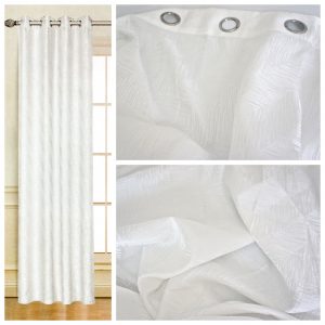 Coppia Tende Tendaggio con Occhielli Tessuto coprente bianco MOD. 1LOC1SYLLOD
