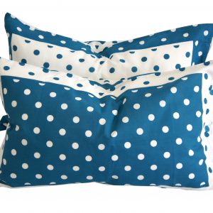 Parure Copripiumino 100% puro cotone matrimoniale Pois Ottanio