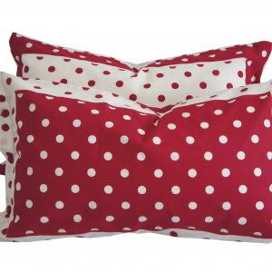 Parure Copripiumino 100% puro cotone matrimoniale Pois Rosso