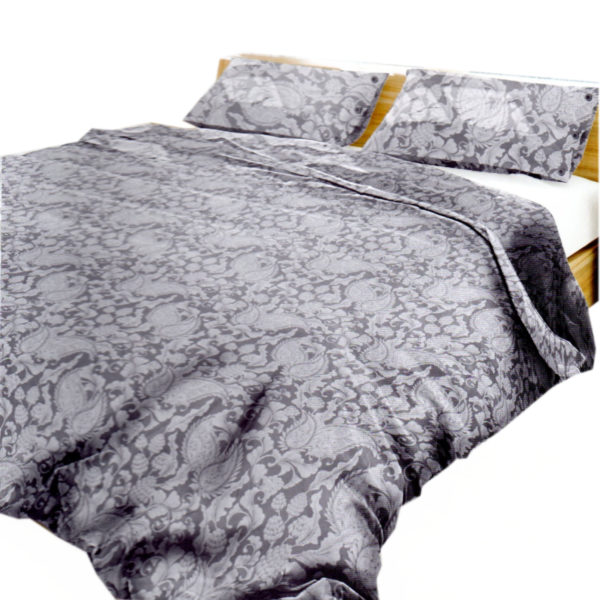 Parure Copripiumino 100% puro cotone matrimoniale Imperiale Grigio
