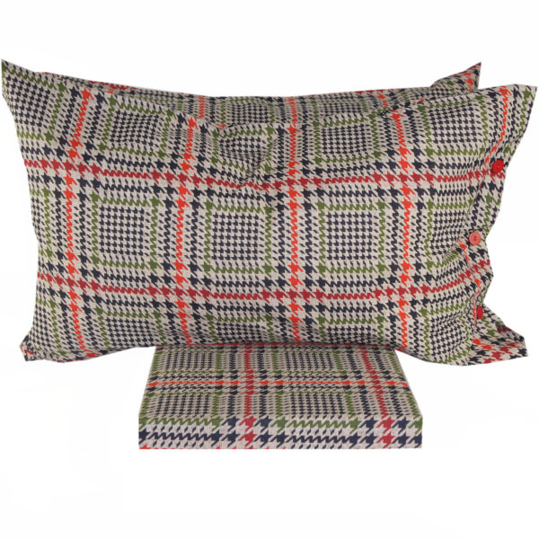 Parure Copripiumino 100% puro cotone matrimoniale Tweed Rosso