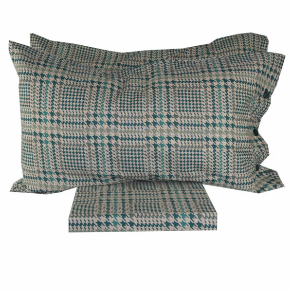 Parure Copripiumino 100% puro cotone matrimoniale Tweed Verde