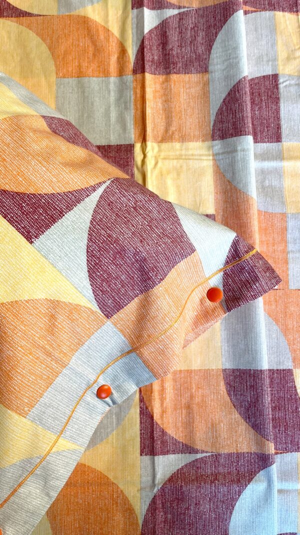 Completo Lenzuola per letto 100% puro Cotone made in Italy matrimoniale Geopop arancio