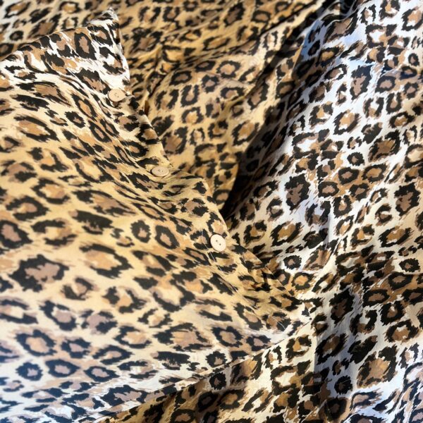 Parure Copripiumino 100% puro cotone matrimoniale Leopard Beige