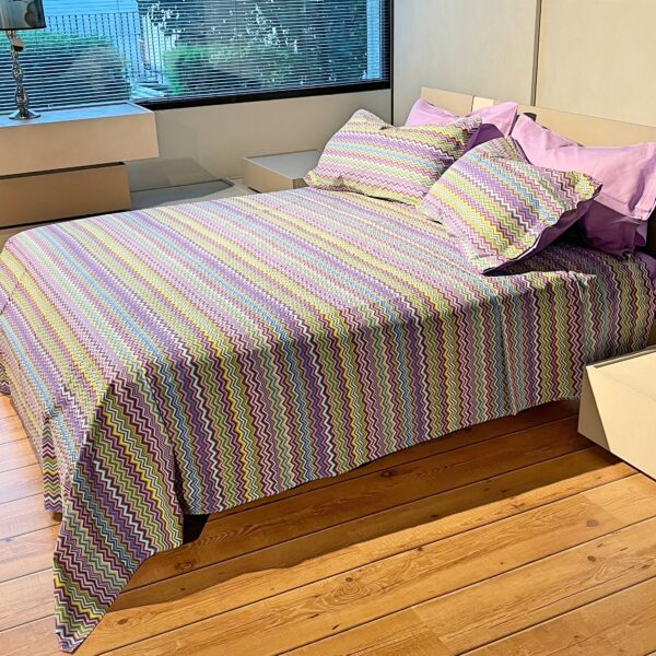 Completo Lenzuola per letto 100% puro Cotone made in Italy una piazza e mezza Baia Lilla