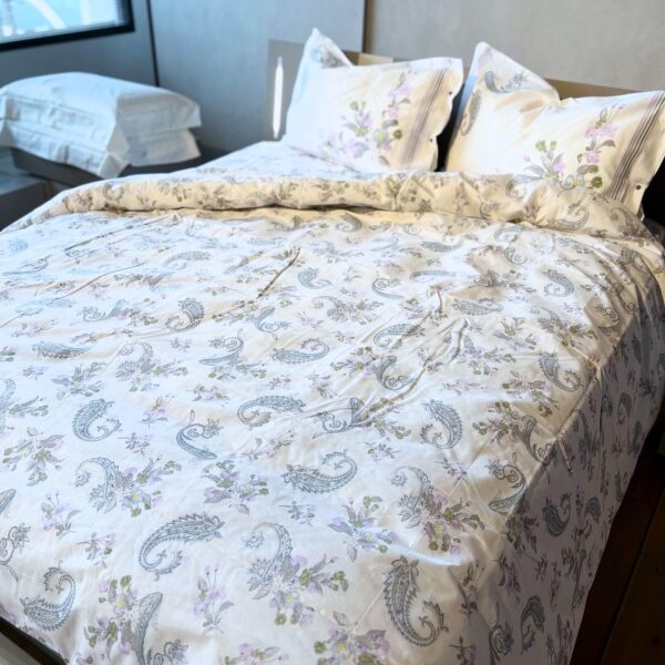 Completo Lenzuola per letto 100% puro Cotone made in Italy matrimoniale Sofia Lilla