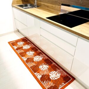 Tappeto passatoia ciniglia lavabile antiscivolo Tropic Tortora 57x190